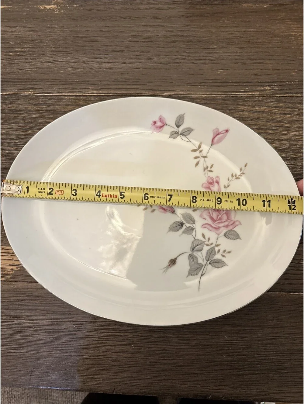 Castle Court Rose Glow Oval Serving Platter Made In Japan